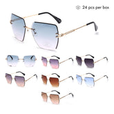 irregualr rimless sunglasses V150003-B