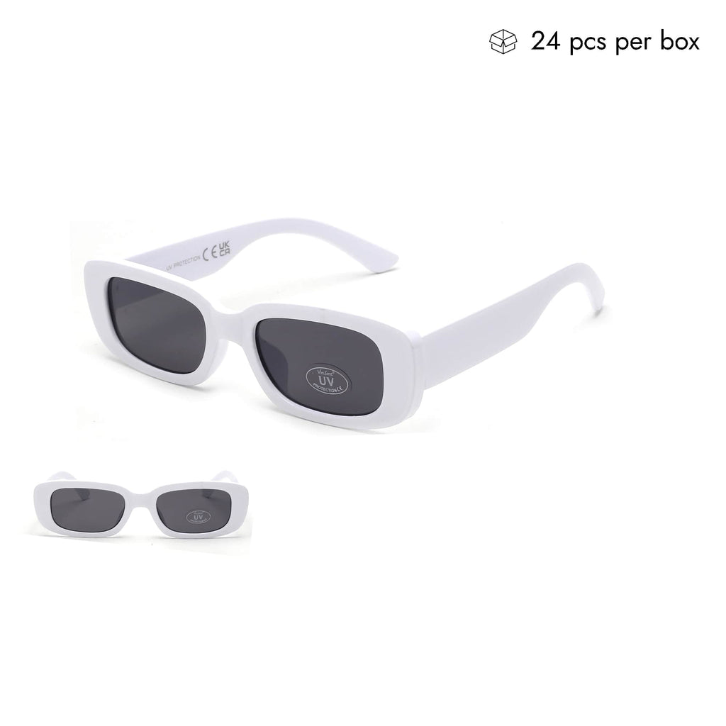 white rectangle sunglasses V090070-WT