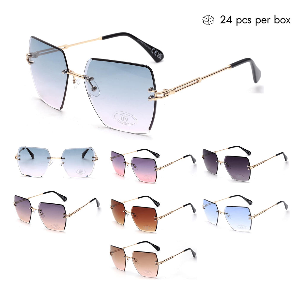 irregualr rimless sunglasses V150003-B