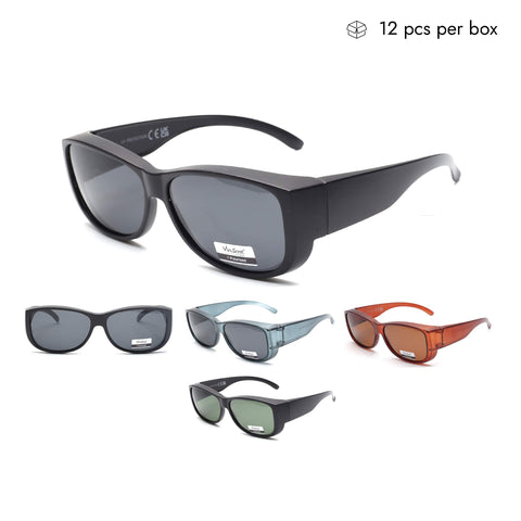 VB1408-FH Gafas de sol polarizadas de plástico para hombres y mujeres, gafas de sol para correr para hombres, a granel, 1 docena (12 piezas)