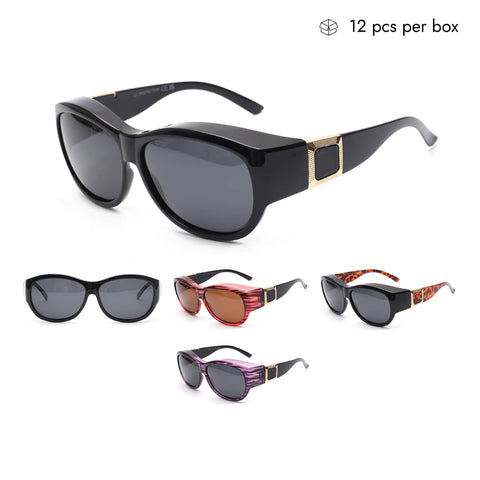 VB1408-FH Gafas de sol polarizadas de plástico para hombres y mujeres, gafas de sol para correr para hombres, a granel, 1 docena (12 piezas)