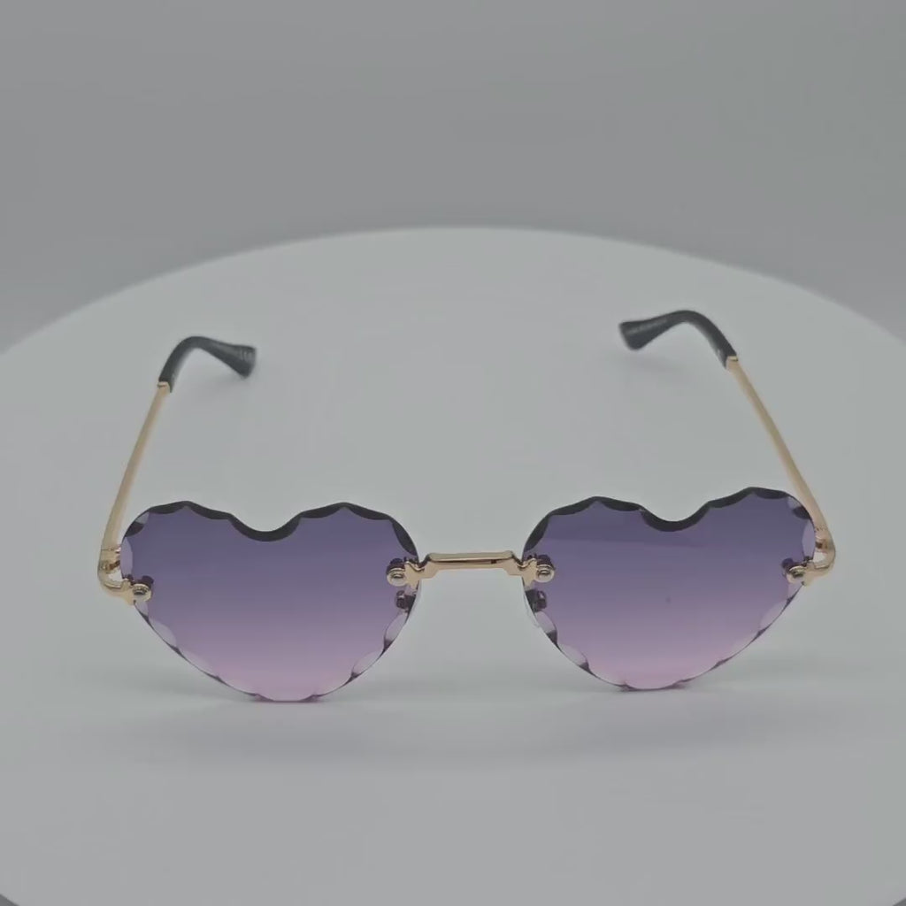 V150004 Wholesale Heart Rimless Sunglasses Women & Men 2 Dozen (24pcs)