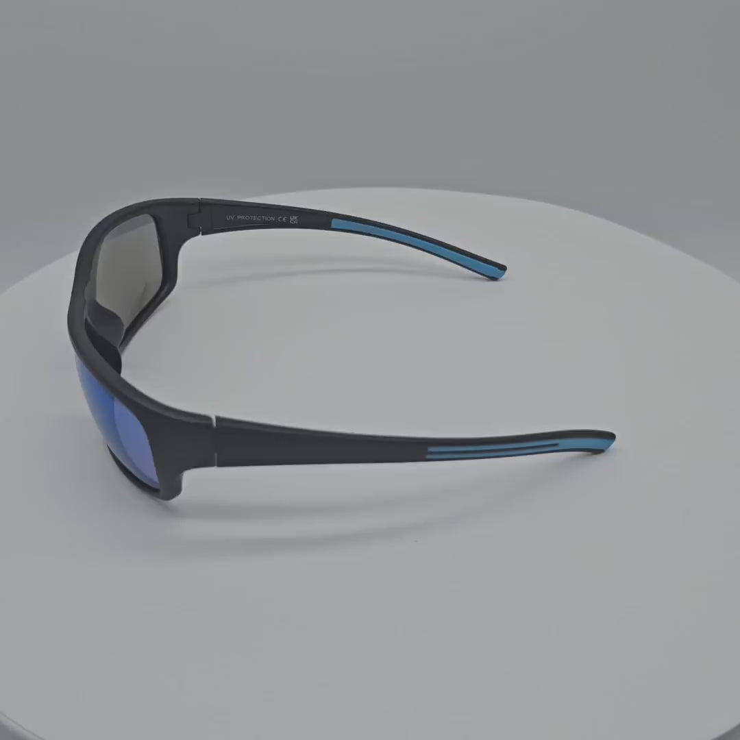 VB8001 Unisex Plastic Polarized Wrap Around Sunglasses Wholesale 1 Dozen (12pcs)