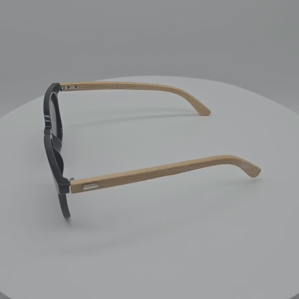 VZB043 Women & Men Square Polarized Bamboo Sunglasses Wholesale 1 Dozen (12pcs)