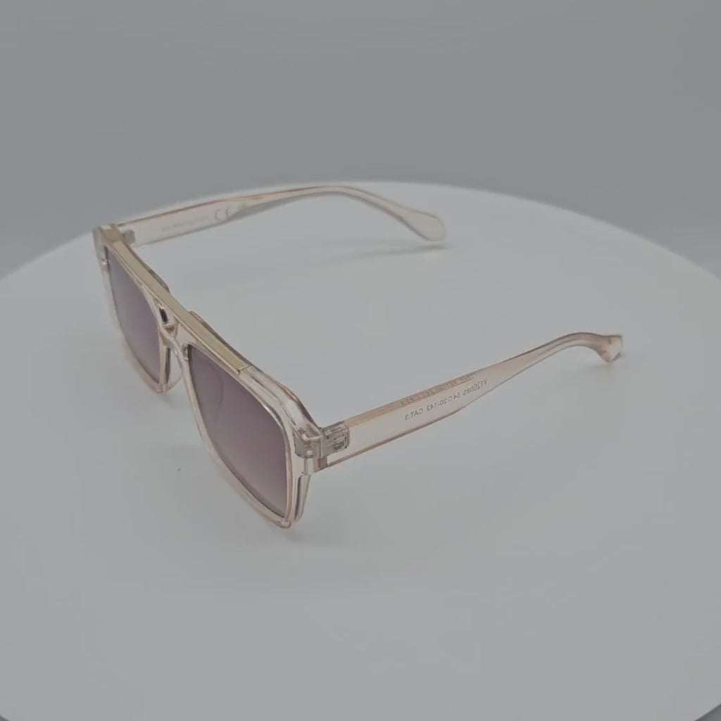 V120085 Unisex Plastic Thick Aviator Sunglasses Wholesale 1 Dozen (12pcs)