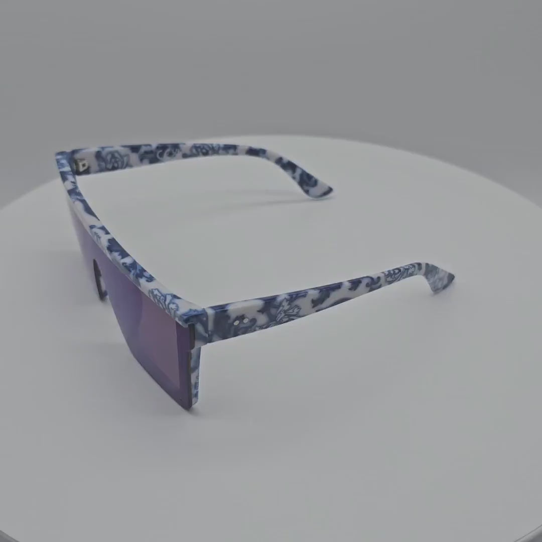 VSA001BH-R One Piece Plastic Oversized Sunglasses Women in Bulk 2 Dozen (24pcs)