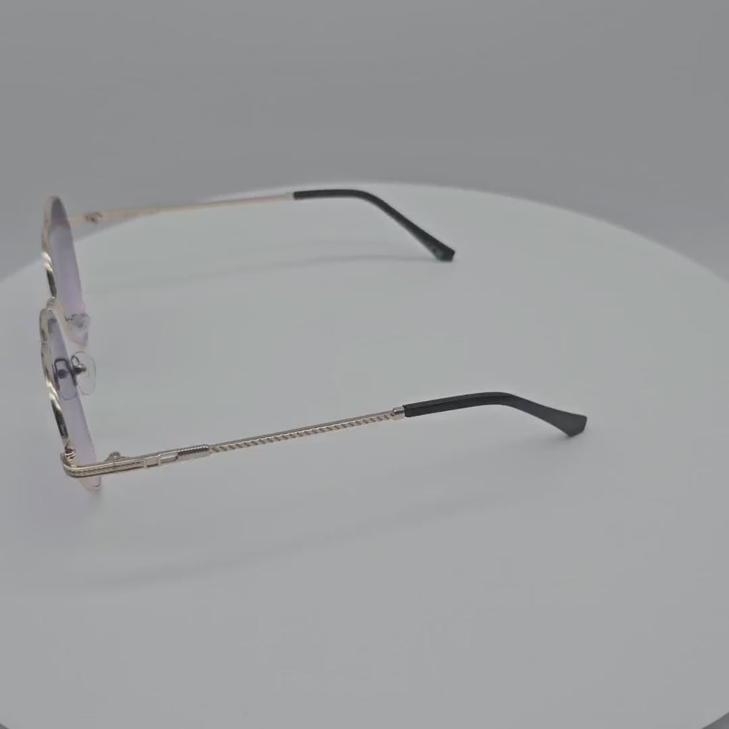 V130105 Unisex Metal Heart Shaped Sunglasses Wholesale 1 Dozen (12pcs)