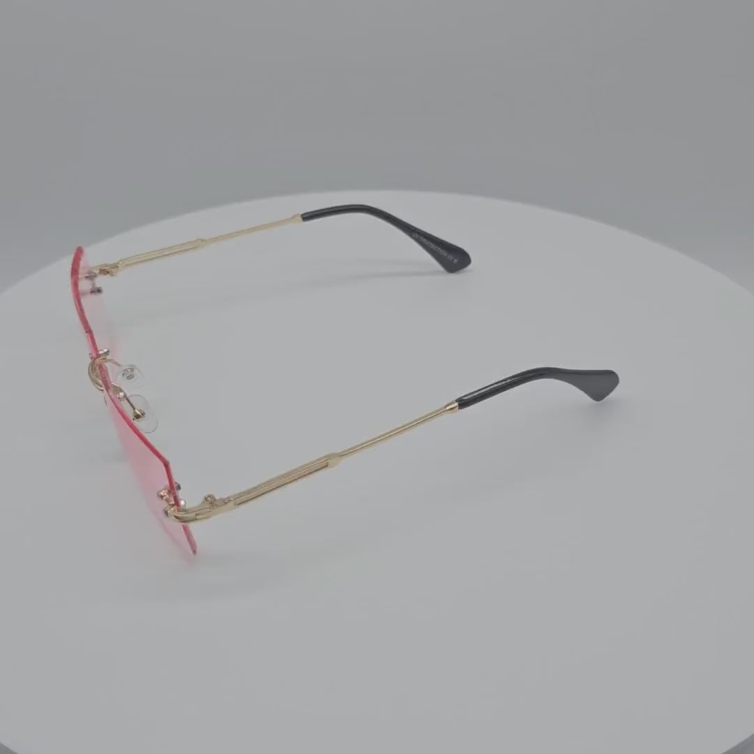 V150001 Wholesale Metal Rimless Sunglasses for Women & Men 2 Dozen (24pcs)