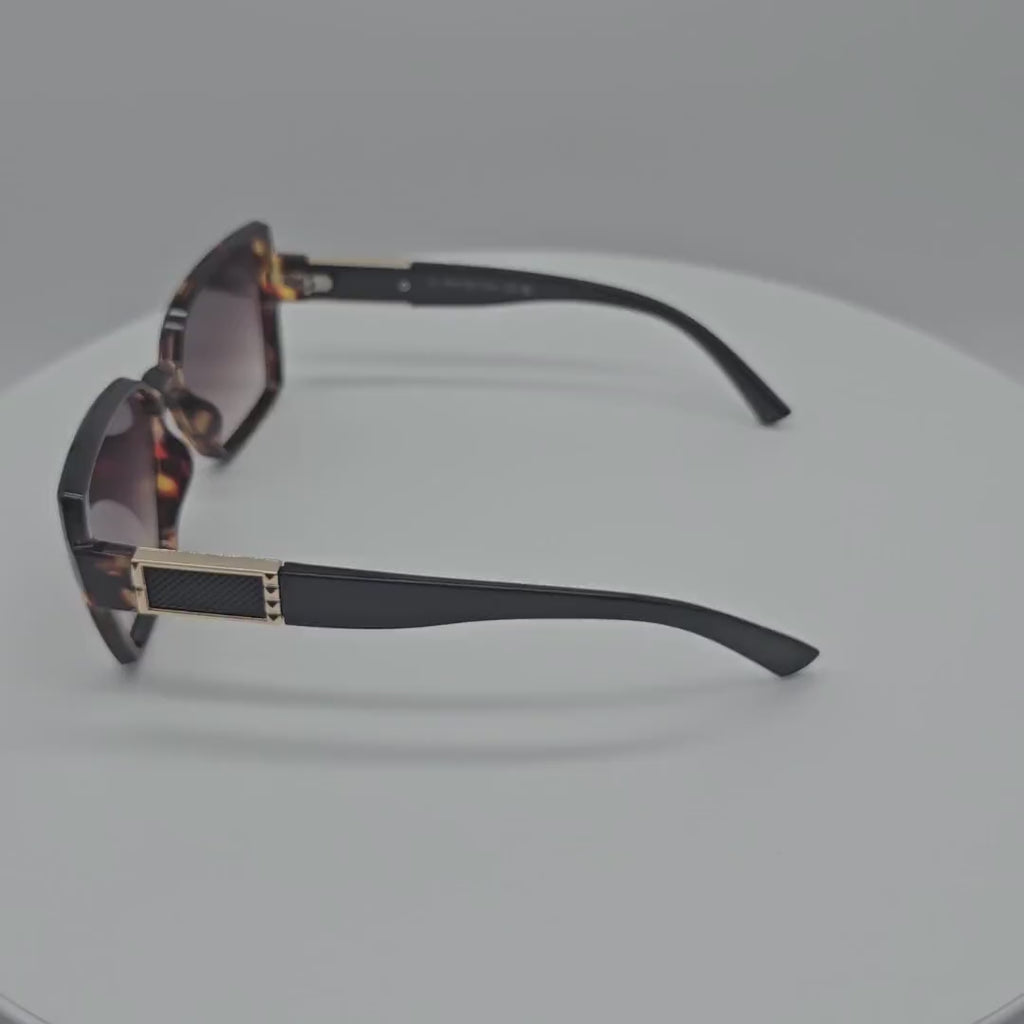 V130129 Women's Plastic Large Cat Eye Sunglasses in Bulk 1 Dozen (12pcs)