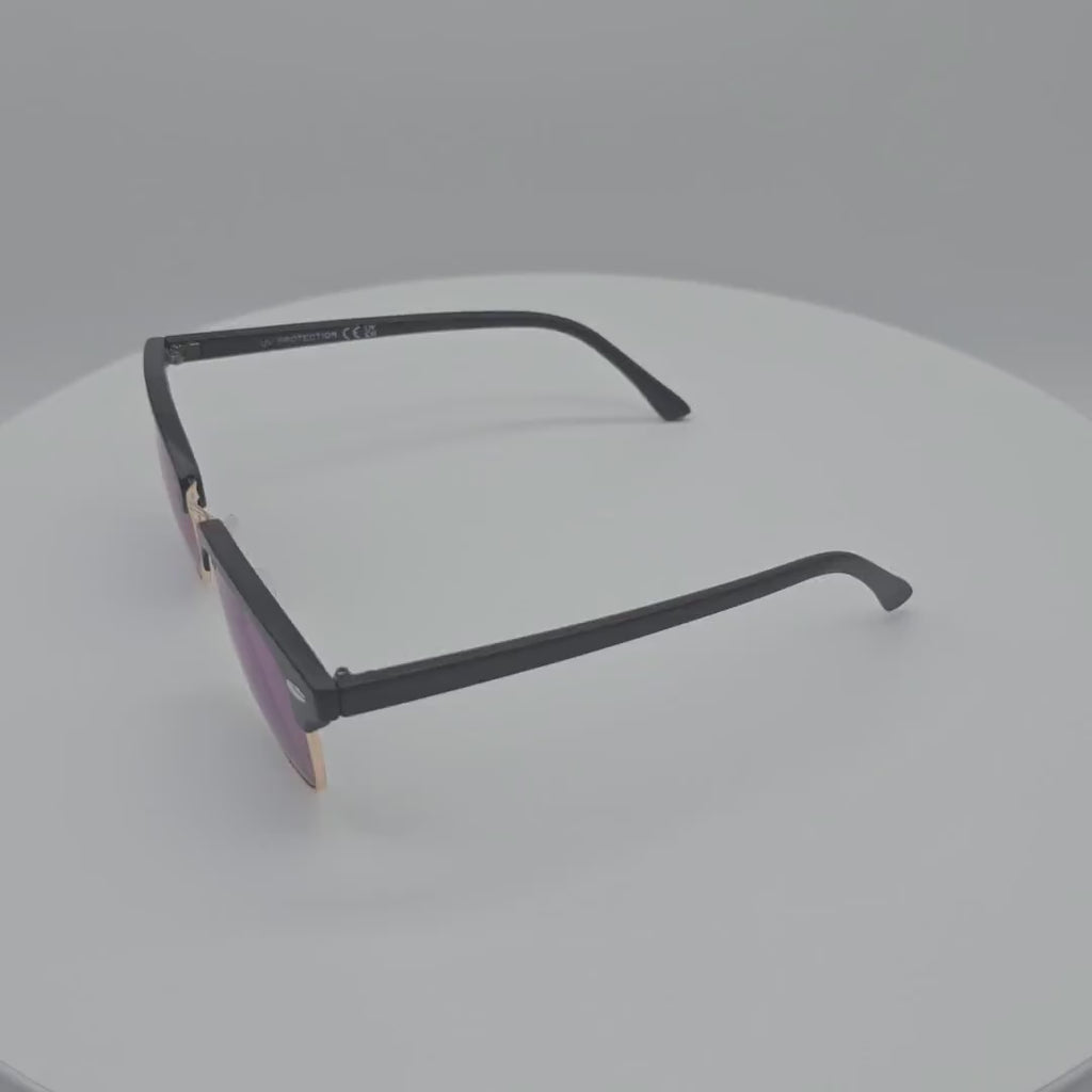 V110057 Metal Browline Sunglasses for Men in Bulk 1 Dozen (12pcs)