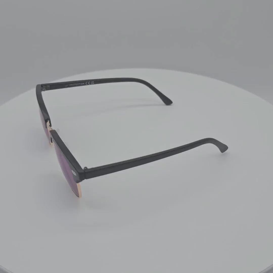 V110057 Metal Browline Sunglasses for Men in Bulk 1 Dozen (12pcs)