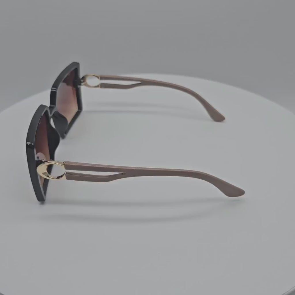 V130128 Unisex Plastic Large Square Sunglasses Wholesale 1 Dozen (12pcs)