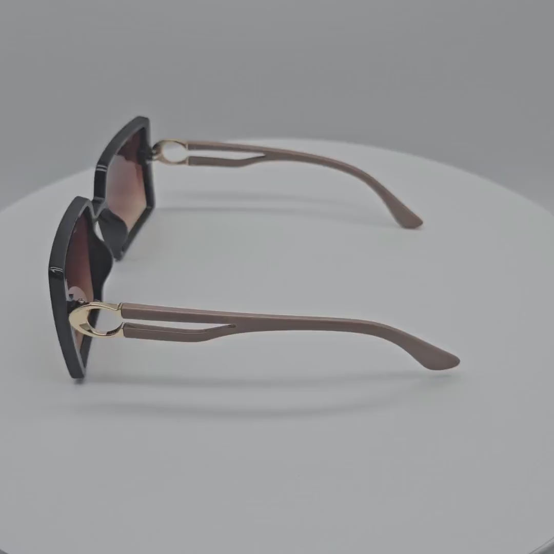 V130128 Unisex Plastic Large Square Sunglasses Wholesale 1 Dozen (12pcs)